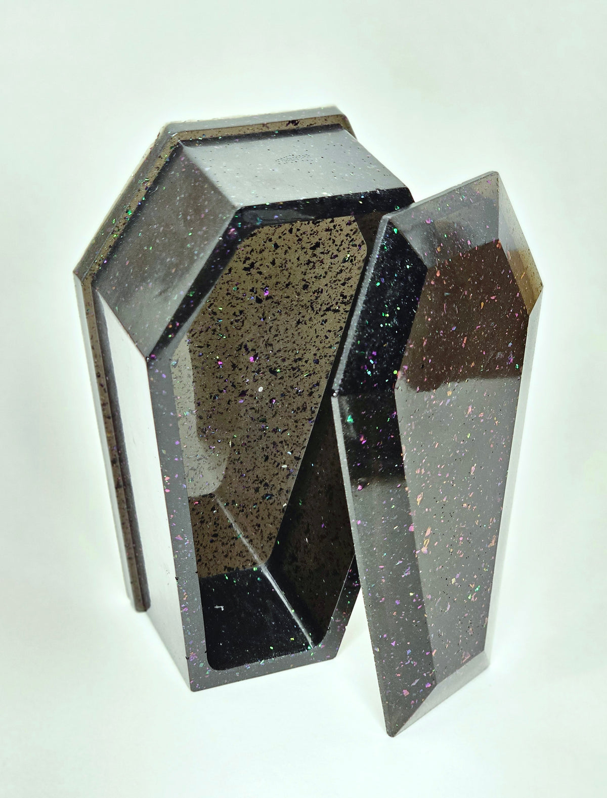 Gothic Black Shimmer Coffin Trinket Box