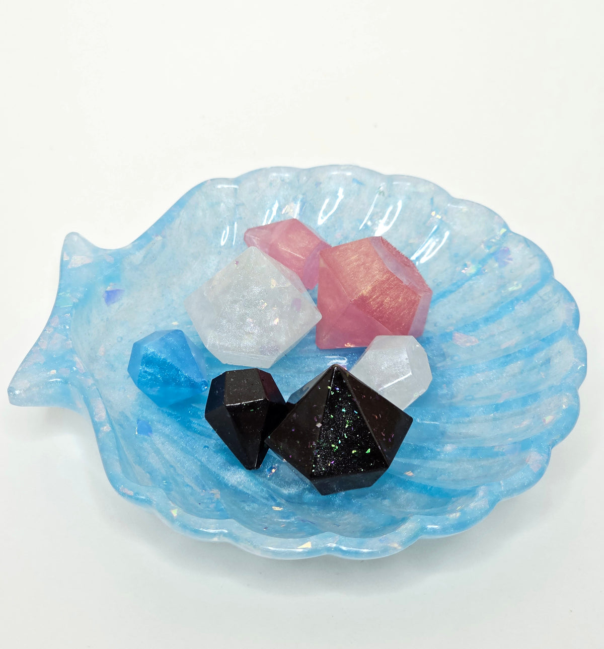 Iridescent Sky Blue Seashell Trinket Dish