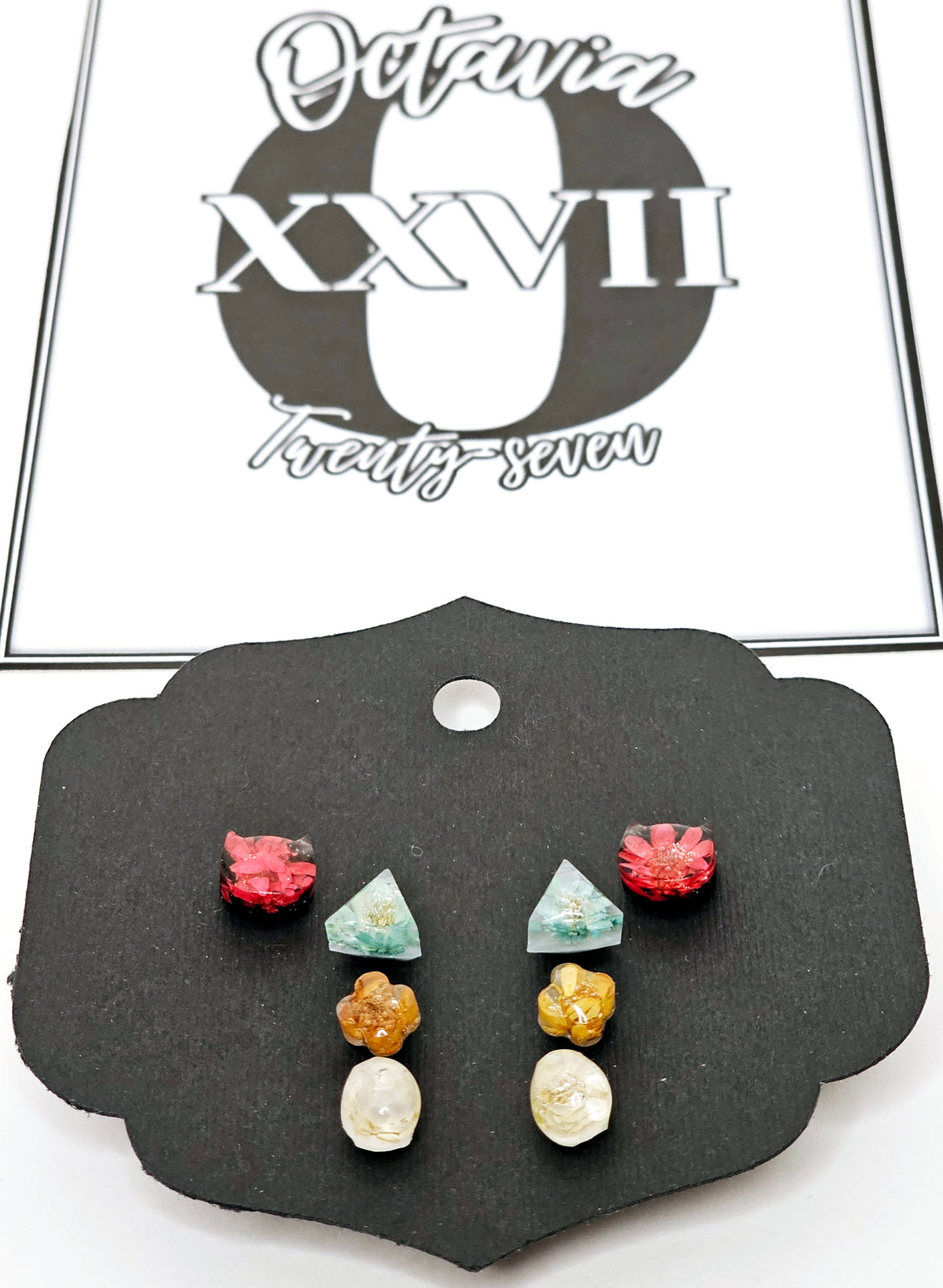 Botanical Pressed Flower Stud Earrings