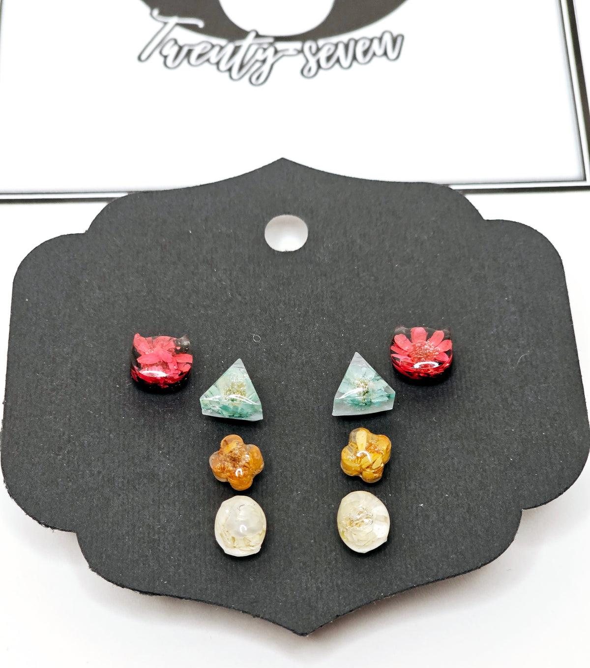 Botanical Pressed Flower Stud Earrings